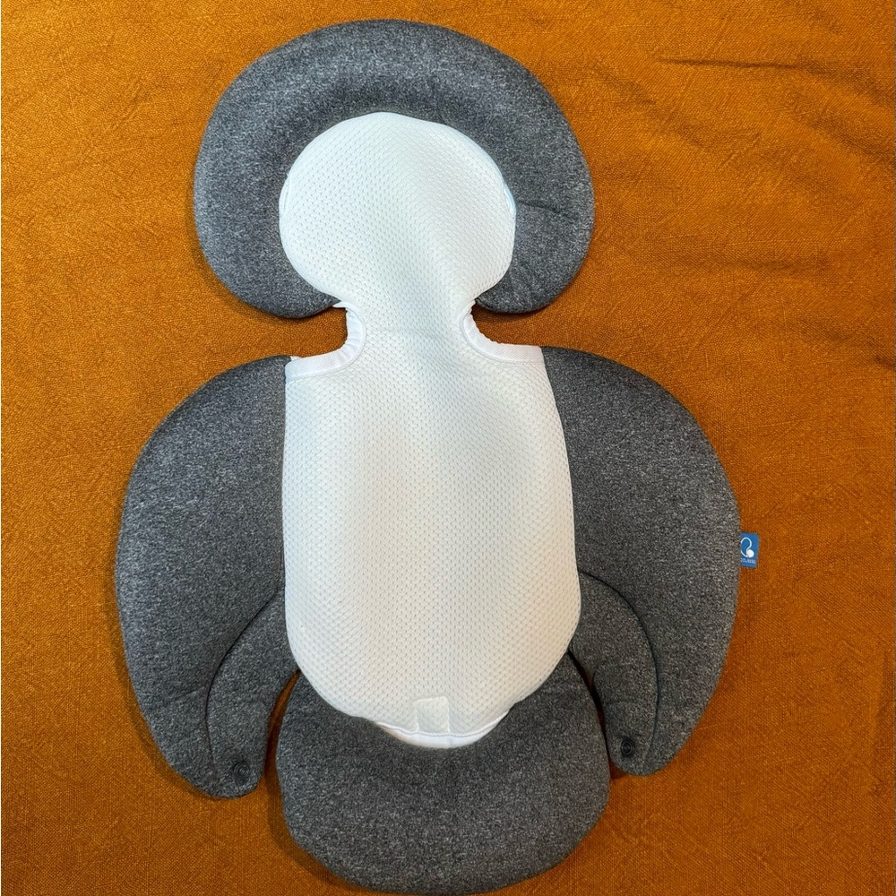 Gray and White Baby Support Cushion